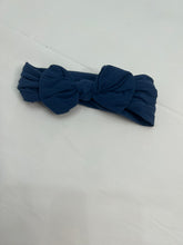 Load image into Gallery viewer, Navy Knotted Bow Headband
