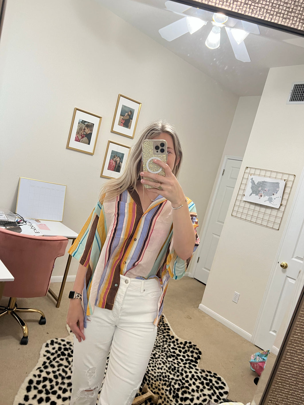 Sarah Striped linen shirt