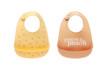 Load image into Gallery viewer, You’re a Peach Silicone Bib Set
