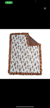 Load image into Gallery viewer, Cow Cactus Ruffle Minky Blanket
